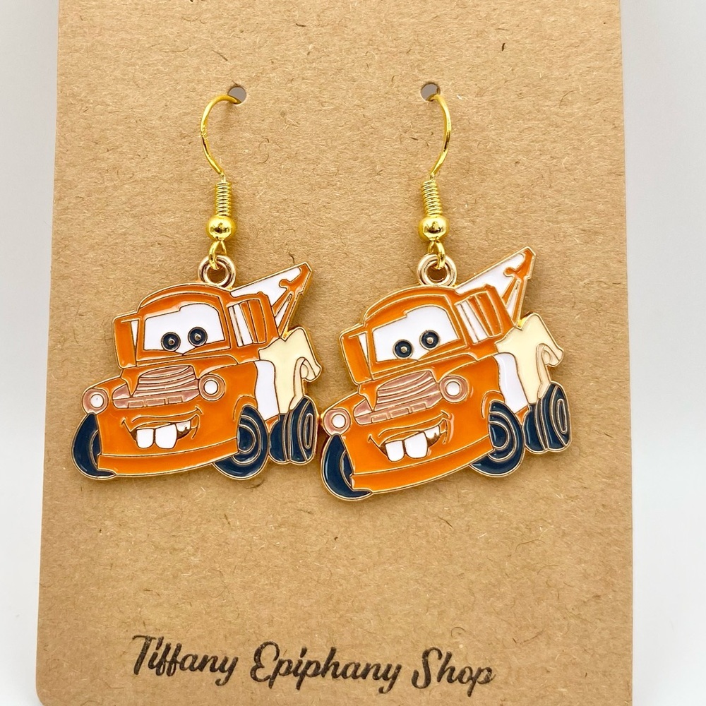 Pixar inspired Lightning McQueen and Mater earrings from Cars NWT - Picture 5 of 17